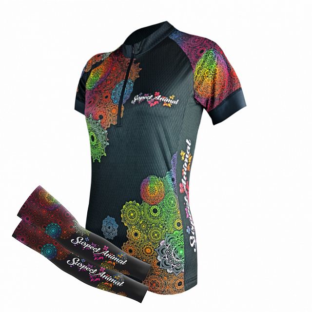 Dámský cyklistický dres Cykloanimal Mandala + návleky na ruce