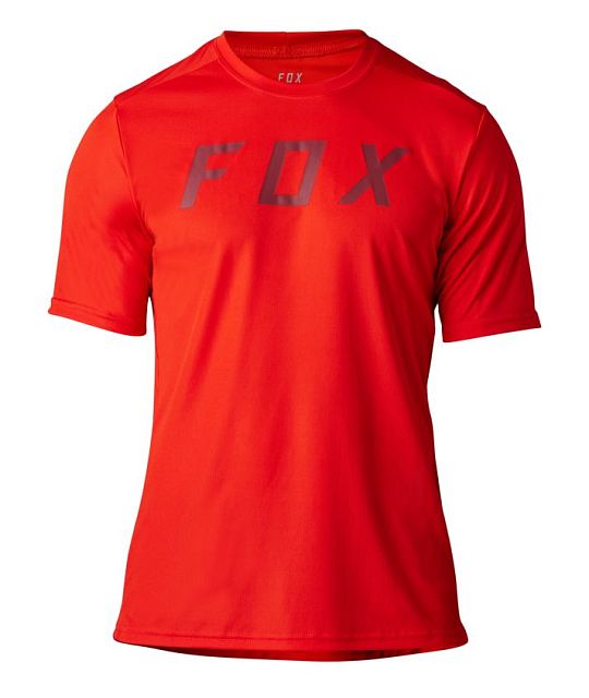 Cyklistický dres Fox Ranger SS Jersey Moth Race Fluorescent Red