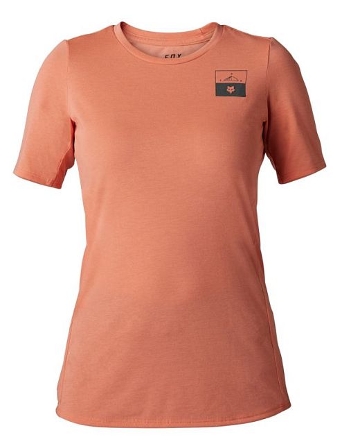 Dámský cyklistický dres Fox Womens Ranger Drirelease SS Jersey Fract Salmon