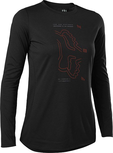 Dámský cyklistický dres Fox Womens Ranger Drirelease LS Jersey Black/Red