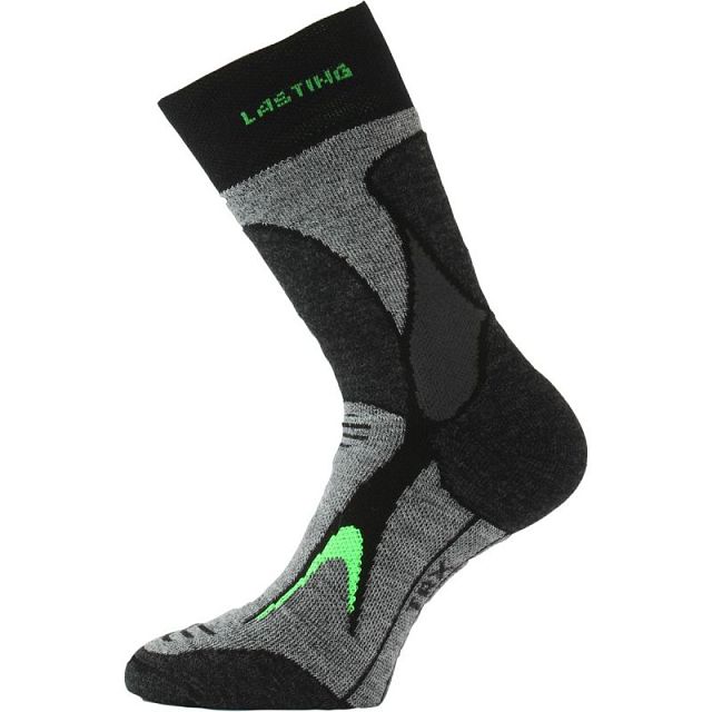 Merino ponožky Lasting TRX 906 černá/zelená