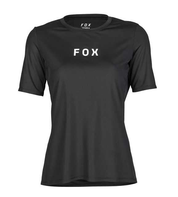 Dámský cyklistický dres Fox Womens Ranger SS Jersey Wordmark Black