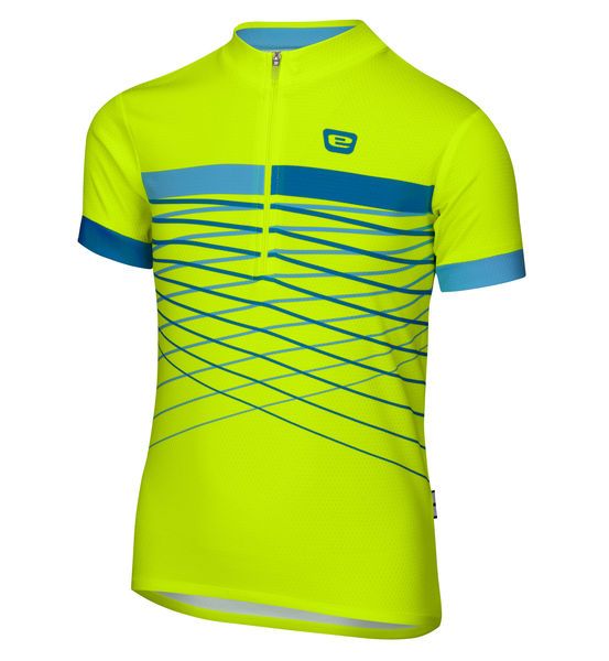 Dětský cyklistický dres Etape Lucky žlutá fluo/modrá
