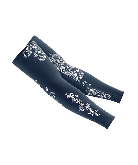 Dámské cyklistické návleky na ruce Suspect Animal Flowers Dark blue