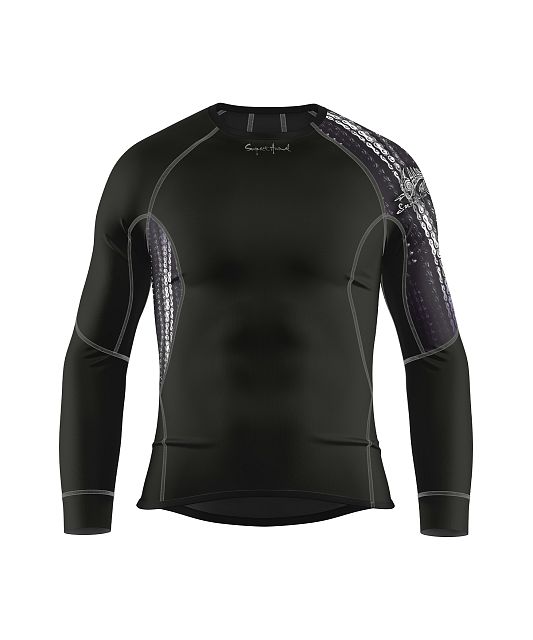 Pánské funkční triko s dlouhým rukávem Suspect Animal CYCLE černá Bamboo Ultra