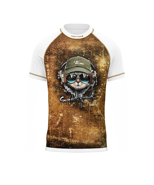 Dětské funkční triko s krátkým rukávem Suspect Animal KEEP CALM bílá Bamboo Ultra