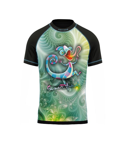 Dětské funkční triko s krátkým rukávem Suspect Animal CHAMELEON černá Bamboo Ultra