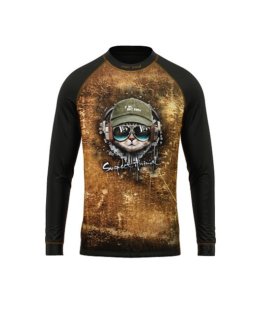 Dětské funkční triko s dlouhým rukávem Suspect Animal KEEP CALM černá Bamboo Ultra