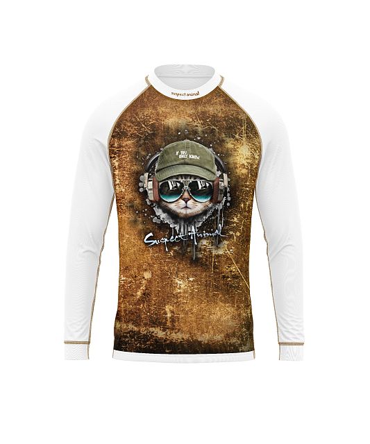 Dětské funkční triko s dlouhým rukávem Suspect Animal KEEP CALM bílá Bamboo Ultra