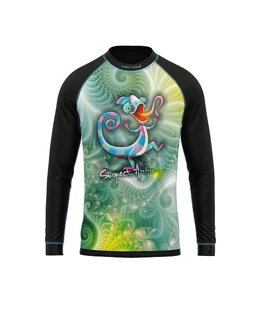 Dětské funkční triko s dlouhým rukávem Suspect Animal CHAMELEON černá Bamboo Ultra