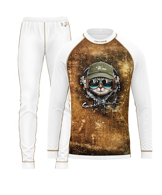 Dětský funkční set Suspect Animal KEEP CALM bílá Bamboo Ultra