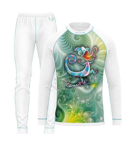 Dětský funkční set Suspect Animal CHAMELEON bílá Bamboo Ultra