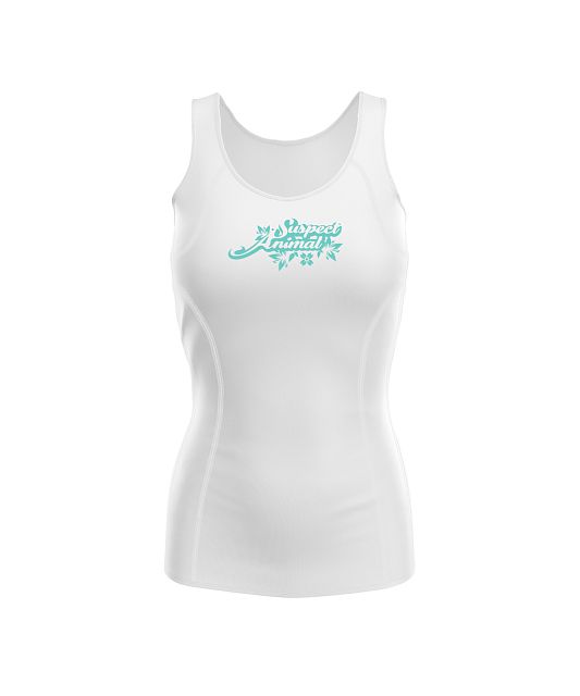 Dámské funkční triko bez rukávů Suspect Animal BIRD bílá Bamboo Ultra
