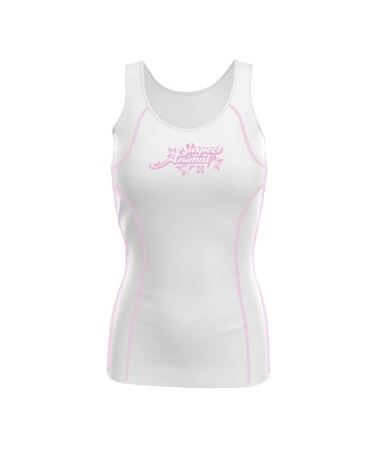 Dámské funkční triko bez rukávů Suspect Animal ANGEL bílá Bamboo Ultra