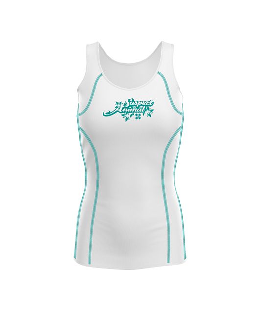 Dámské funkční triko bez rukávů Suspect Animal CORAL bílá Bamboo Ultra