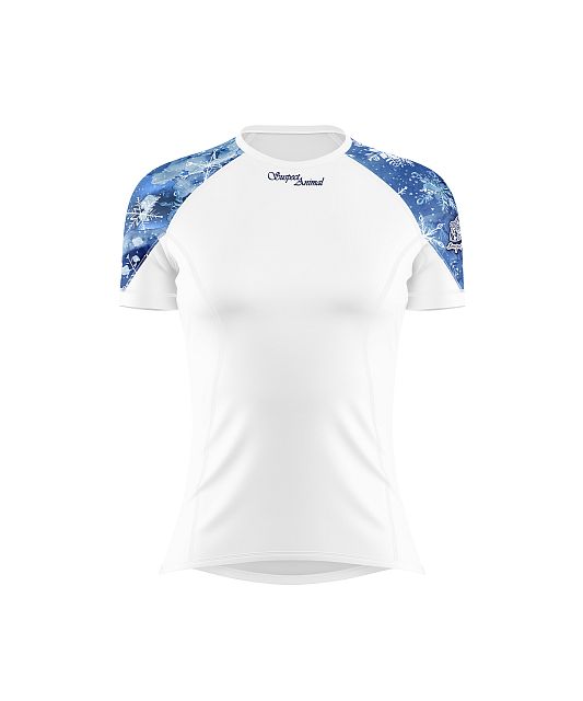 Dámské funkční triko s krátkým rukávem Suspect Animal SNOWFLAKES bílá Bamboo Light New