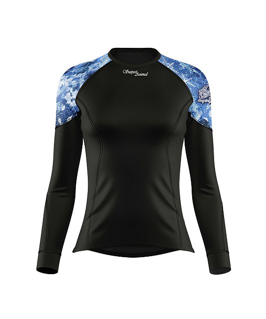 Dámské funkční triko s dlouhým rukávem Suspect Animal SNOWFLAKES černá Bamboo Light New