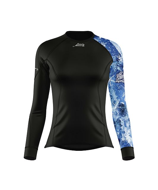 Dámské funkční triko s dlouhým rukávem Suspect Animal SNOWFLAKES černá Bamboo Thermo