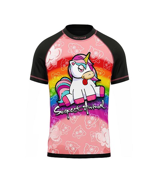 Dětské funkční triko s krátkým rukávem Suspect Animal JEDNOROŽEC černá Bamboo Light New