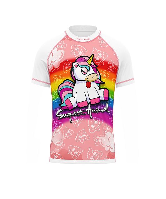 Dětské funkční triko s krátkým rukávem Suspect Animal JEDNOROŽEC bílá Bamboo Light New