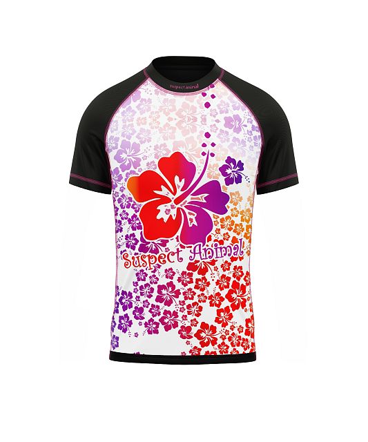 Dětské funkční triko s krátkým rukávem Suspect Animal HAWAII černá Bamboo Light New
