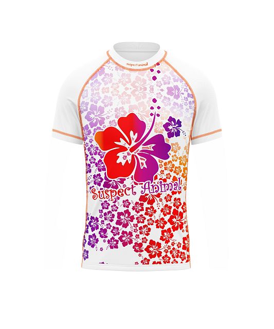 Dětské funkční triko s krátkým rukávem Suspect Animal HAWAII bílá Bamboo Light New