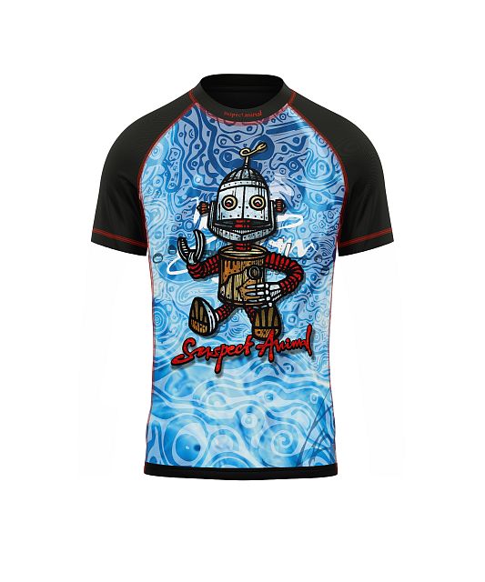 Dětské funkční triko s krátkým rukávem Suspect Animal ROBOT černá Bamboo Light New