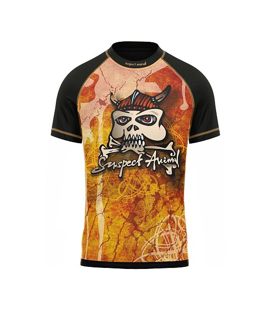 Dětské funkční triko s krátkým rukávem Suspect Animal VIKING černá Bamboo Light New
