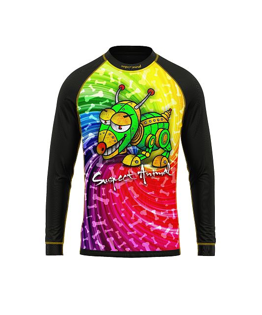 Dětské funkční triko s dlouhým rukávem Suspect Animal ROBOPES černá Bamboo Light New