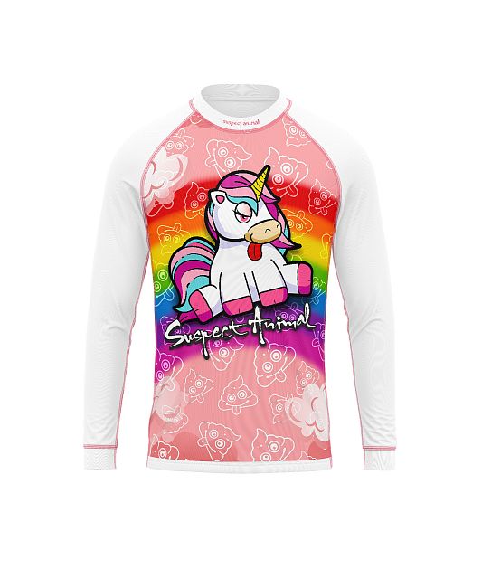 Dětské funkční triko s dlouhým rukávem Suspect Animal JEDNOROŽEC bílá Bamboo Light New
