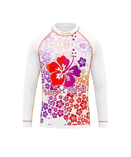 Dětské funkční triko s dlouhým rukávem Suspect Animal HAWAII bílá Bamboo Light New