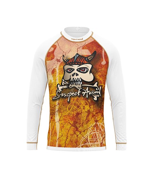 Dětské funkční triko s dlouhým rukávem Suspect Animal VIKING bílá Bamboo Light New