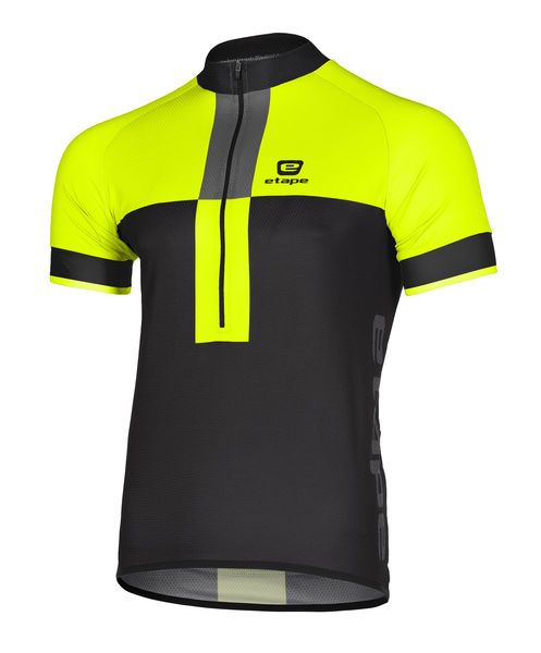 Pánský cyklistický dres Etape Face černá/žlutá fluo